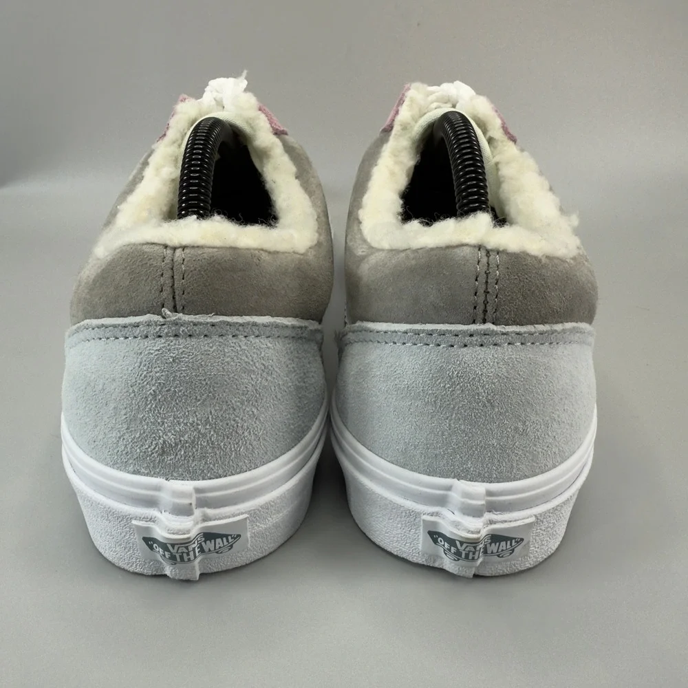 Vans Old Skool Mens 9.5 9 1/2 Pink Gray Blue Shoes Sherpa Suede Water Repellent - Picture 5 of 16
